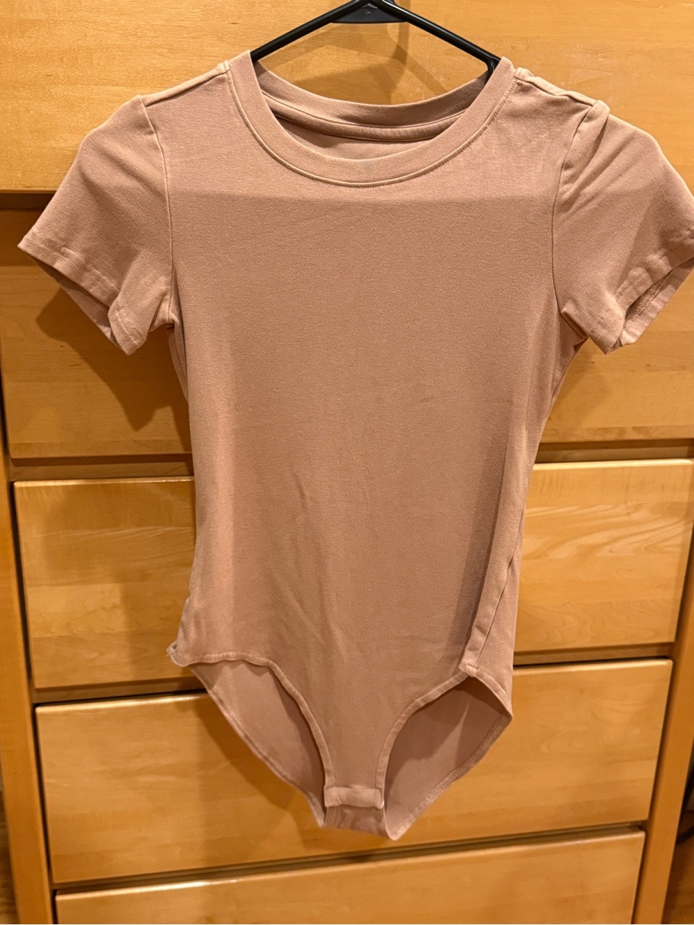 Classic Short Sleeve Bodysuit in Beige